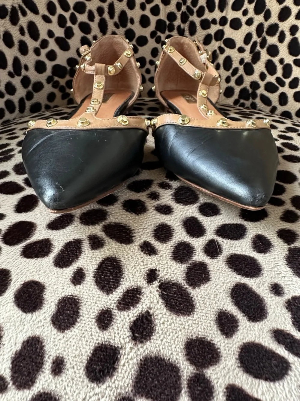 Halogen Black/Tan Studded Trim flats - Picture 11 of 11